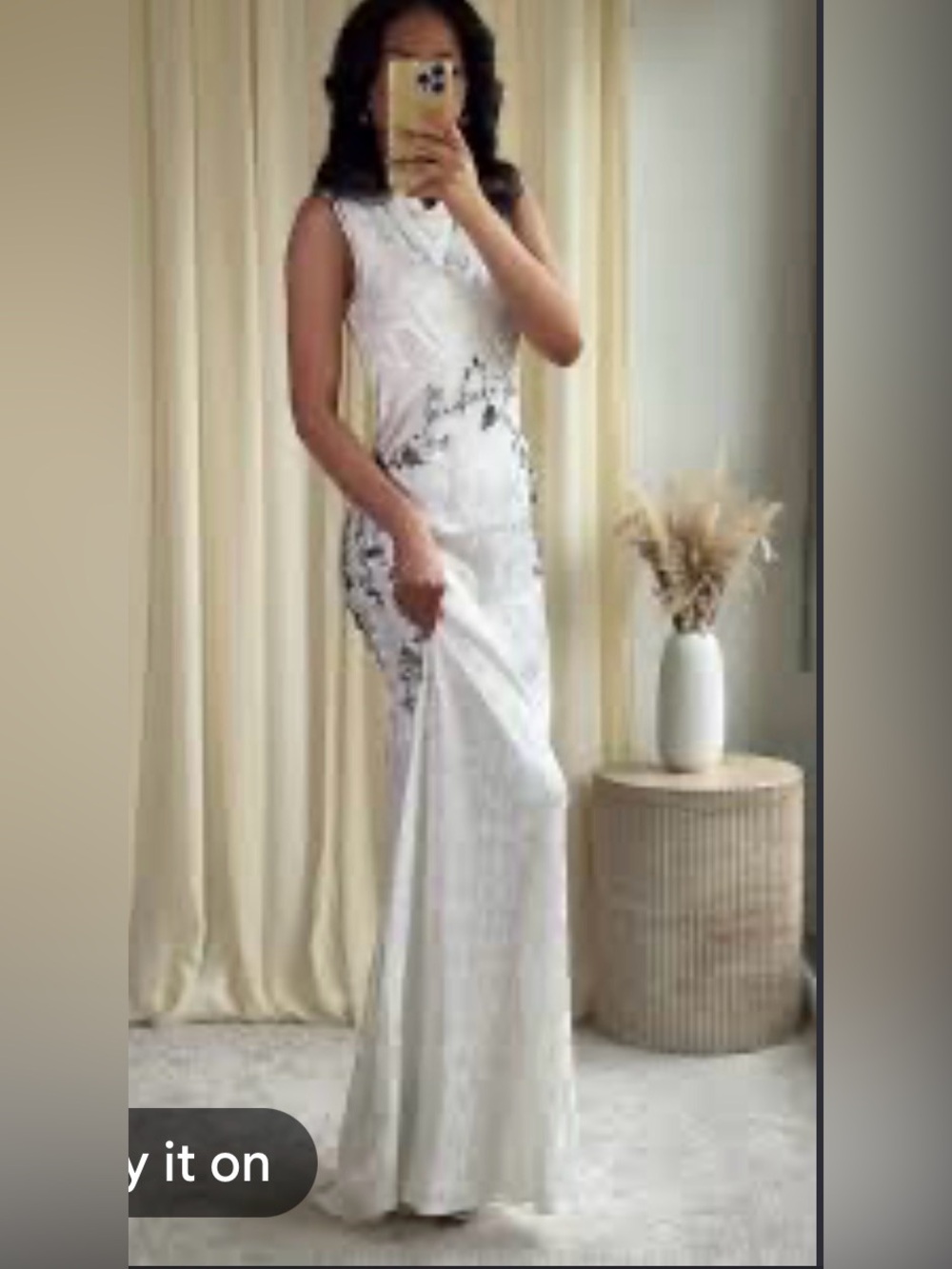 🔥🔥Zara White Satin Embroidered Maxi Dress - Picture 6 of 7